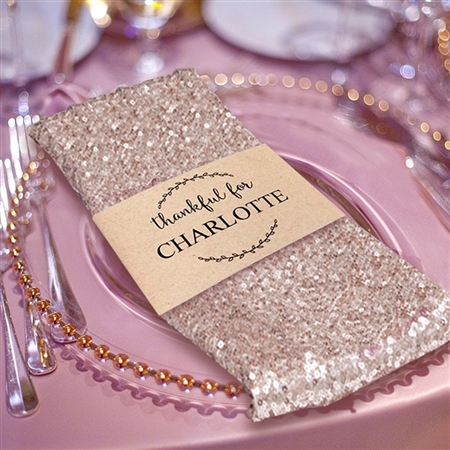 Premium Sequin Napkin for Wedding Banquet Party Table Decoration in Champagne