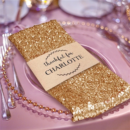 Premium Sequin Napkin for Wedding Banquet Party Table Decoration in Gold