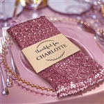 Premium Sequin Napkin for Wedding Banquet Party Table Decoration in Pink