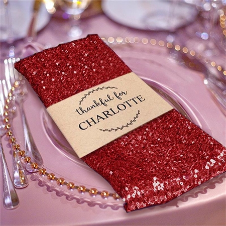 Premium Sequin Napkin for Wedding Banquet Party Table Decoration in Red