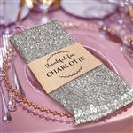 Premium Sequin Napkin for Wedding Banquet Party Table Decoration in Silver