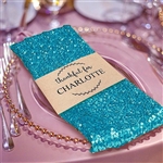 Premium Sequin Napkin for Wedding Banquet Party Table Decoration in Turquoise