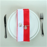 20"x20" Stripe Satin Napkins - 5 Pack - Red & White