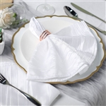 20" x 20" White Accordion Crinkle Taffeta Cloth Dinner Napkins - 5 Pack