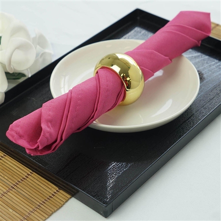17"x17" Polyester Linen Napkins - 5-Pack - Fuchsia