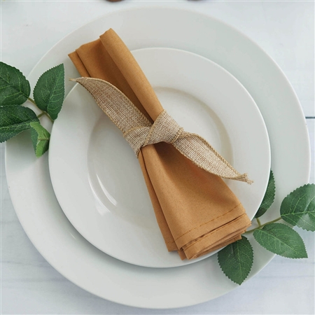 17"x17" Polyester Linen Napkins - 5-Pack - Gold