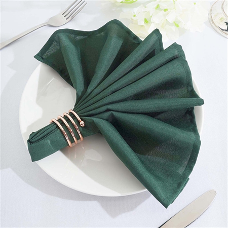 17"x17" Polyester Linen Napkins - 5-Pack - Hunter Emerald Green