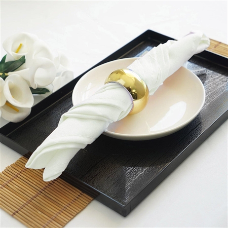 17"x17" Polyester Linen Napkins - 5-Pack - Ivory