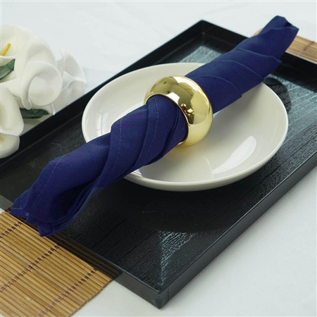 17"x17" Polyester Linen Napkins - 5-Pack - Navy Blue
