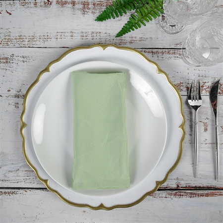 17"x17" Polyester Linen Napkins - 5-Pack - Sage Green