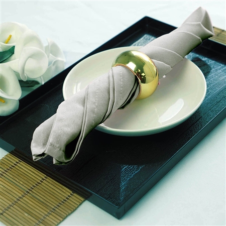 17"x17" Polyester Linen Napkins - 5-Pack - Silver