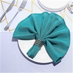 17"x17" Polyester Linen Napkins - 5-Pack - Peacock Teal