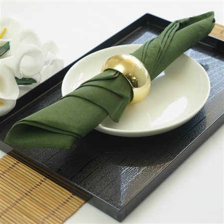 17"x17" Polyester Linen Napkins - 5-Pack - Olive Green