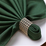 Diamond Rhinestone Napkin Rings, Chair Sash Band Brooch Buckle with Velcro - Antique Gold - 10 Pack