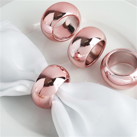 Rose Gold/Blush Napkin Rings (Acrylic) - Set of 4