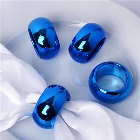Mid Night Blue Napkin Rings (Acrylic) - Set of 4