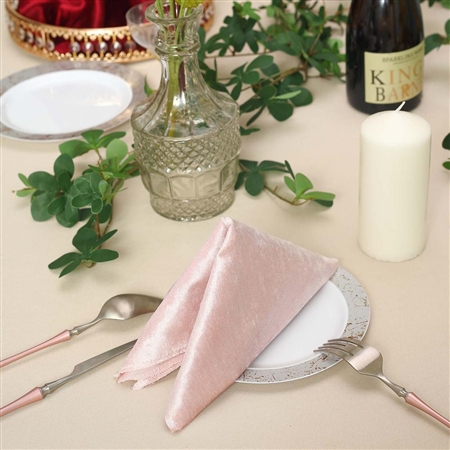 20" x 20" Econoline Seamless Velvet Linen Napkins - 5-Pack - Blush