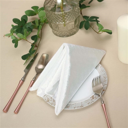 20" x 20" Econoline Seamless Velvet Linen Napkins - 5-Pack - White