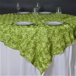 85"x85" Grandiose Rosette Table Overlays - Apple Green