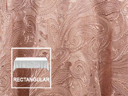 90" x 132" Premium Paisley Lace Rectangular Tablecloth