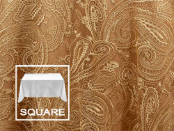 72" X 72" Square Premium Paisley Elegant Lace Tablecloth