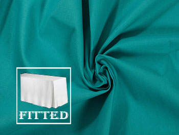 6FT Premium Cotton Rectangular Fitted tabllecloth 30"x72"x29" with Inverted Pleates