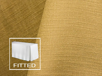 6FT Premium Extreme Faux Burlap Fitted Tablecloth with Inverted Pleats