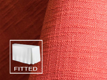 8FT Premium Extreme Faux Burlap Fitted Tablecloth with Inverted Pleats