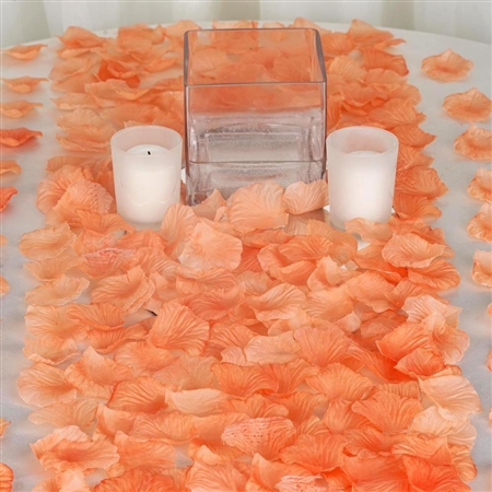 Peach Silk Rose Petals For Table Confetti - 500 PCS