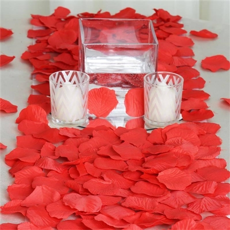 Red Silk Rose Petals For Table Confetti - 500 PCS