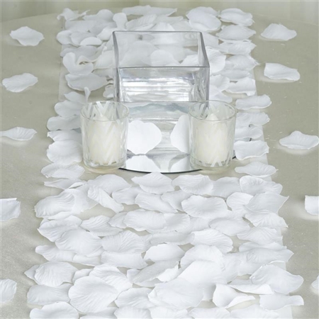 White Silk Rose Petals For Table Confetti - 500 PCS
