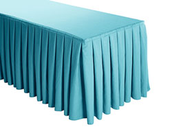 Premium Faux Burlap Box Pleat Table Skirt - 8FT  (3 Sides Covered) - 13FT Section