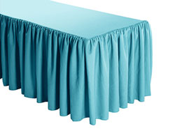 Premium Faux Burlap Shirred Table Skirt - 6FT  (3 Sides Covered) - 11FT Section