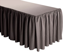 Premium Faux Burlap Shirred Table Skirt - 6FT  (4 Sides Covered) - 17FT Section