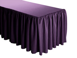 Premium Faux Burlap Shirred Table Skirt - 8FT  (3 Sides Covered) - 13FT Section