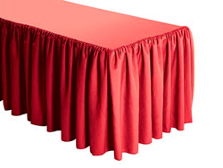 Premium Faux Burlap Shirred Table Skirt - 8FT  (4 Sides Covered) - 21FT Section