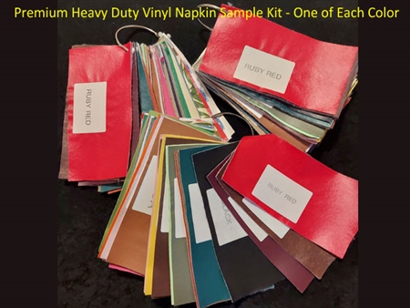 Premium Heavy Duty Vinyl Napkin Sample Kit - One of Each Color
