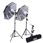 600 Watt Professional Photography Photo Video Portrait Studio Kit in Black/Silver