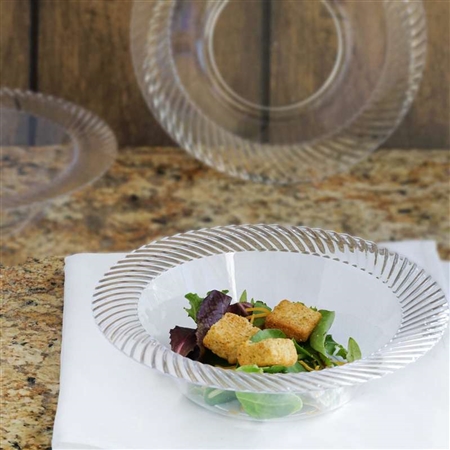 10 Pack - Clear 12oz Round Disposable Bowl - Twirl Collection
