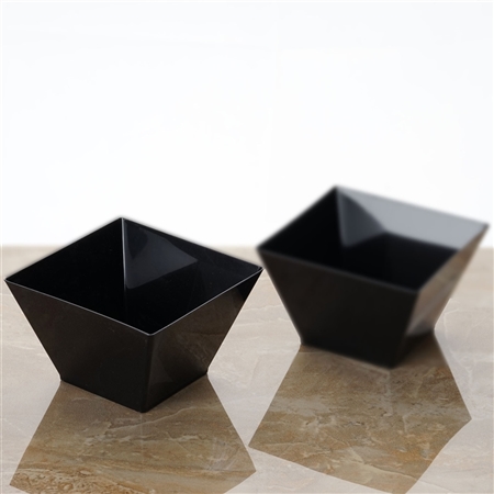 12 Pack - Black Innovative Square 14oz Disposable Bowl