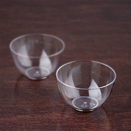 24 Pack - Clear Mini Petite Round 2oz Disposable Dessert Bowl