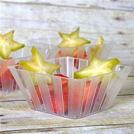 12 Pack - Clear Square 7oz Disposable Bowls - Chambury Plastics