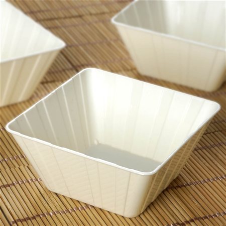 12 Pack - Ivory Square 7oz Disposable Bowls - Chambury Plastics
