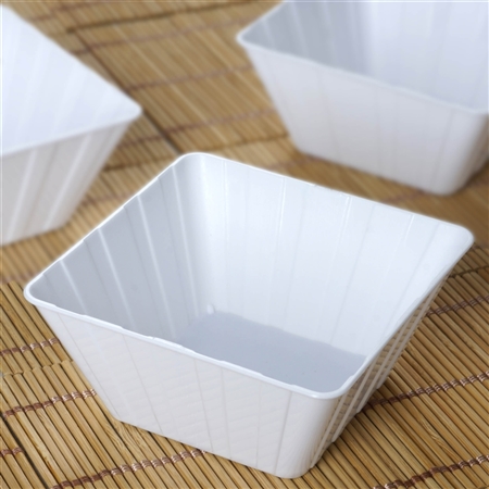 12 Pack - White Square 7oz Disposable Bowls - Chambury Plastics