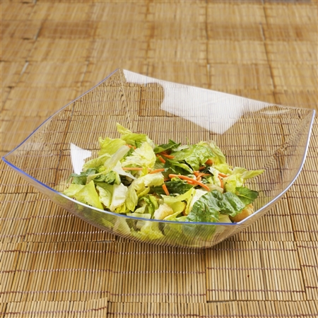 4 Pack - Clear Square 4qt Disposable Serving Bowl - Chambury Plastics