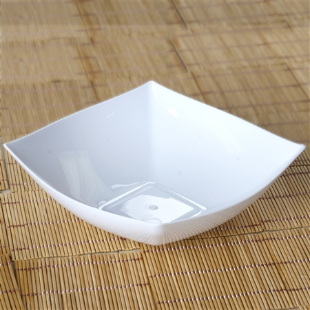 4 Pack - White Square 32oz Disposable Serving Bowl   - Chambury Plastics