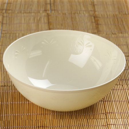 4 Pack - Ivory Round 32oz Disposable Salad Bowl   - Chambury Plastics