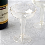 6oz Gold Glittered Clear Disposable Plastic Glass Dessert Cups for Party Event Dinnerware - Pack of 12