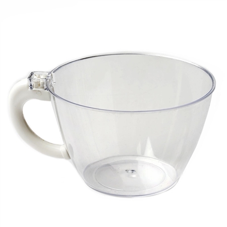 6oz Clear Disposable Coffee Cup with Handle For Wedding Party Event Dinnerware - Pack of 12