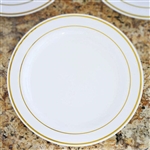 10 Pack - White with Gold 9" Round Disposable Plate - Tres Chic Collection